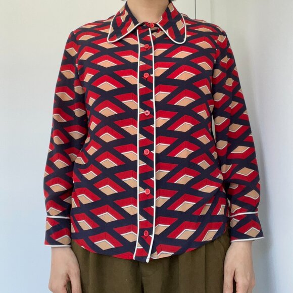 Lonyuash pattern button down shirt - Picture 1 of 6